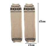 Daiiibabyyy  Korean Style Fair Isle Autumn Winter Snowflake Slouch Socks Women Girls Knitted Socks Leg Warmer Knee High Boot Cuffs Leg Cover