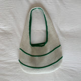 Daiiibabyyy  New Casual Versatile Lazy Style Striped Knitted Tote Bag Large Capacity Underarm Bag Personalized Women's Bag