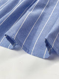 DAIIIBABYYY  -  Long Stripe Shirt Dress Woman Blue Elegant Dress 2025 New Casual Pocket Lapel Button Loose Workplace Formal Dresses