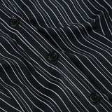 DAIIIBABYYY  -  Harajuku Striped Crop Top Women Casual Black Button Up Full Sleeve Turn-down Neck Blouse y2k Aesthetic Autumn Tee Shirts
