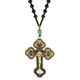 DAIIIBABYYY  -  Catholic Orthodox Pectoral Cross Necklace Crucifix Pectoral Gold Plated Pendants Cross Chain Religious Jewelry Крест Кулон