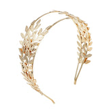 Daiiibabyyy  European and American Retro Metal Wide Faced Branch Leaf Headband Bride Goddess Headwear Women Fashion Jewelry Hair Accessories