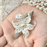 Daiiibabyyy  2pairs Elegent Lily Hair Clips with Star Print Harajuku Vintage INS Trendy Flower Shape Hairpin Aesthetic Hair Accessories Girls
