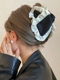 Daiiibabyyy  Triangular Folded Edge Sweet Temperament Hair Clip For Women Back Head Shark Clip Grab Clip Elegant Hair Accessories New Style