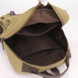 Daiiibabyyy  Canvas retro backpack, outdoor hiking, multifunctional, multi compartment, chest bag, side backpack