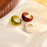 Daiiibabyyy  Colorful Water Drop Clip Earrings for Women Simple Geometric C-Shaped Ear Cuffs Trendy Casual Versatile Non-Pierced Jewelry Gift