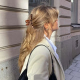 Daiiibabyyy  1PC Women's Leopard Print Hair Clips, Cute Large Heart-Shaped Strong Styling Anti-Slip Hair Accessories, Suitable for Hair Clips