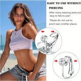 Daiiibabyyy   Fake Belly Button Rings for Girls Clip on Belly Rings Dangling Navel Piercing Jewelry in Women Body Piercing Jewelry