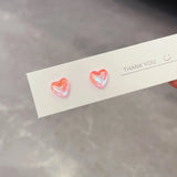 DAIIIBABYYY  -  Fashion Sweet Macaron Candy Colorful Heart Stud Earrings Women Y2K Korean Fashion Girls Party Earring Jewelry Wholesale