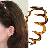 DAIIIBABYYY  -  Fashion Bangs Broken Hair Teethed Non-slip Amber HairBand for Women Girls Sweet Hair Ornament Headband Fashion Hair Accessories