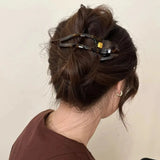 Daiiibabyyy  New Fashion Acrylic Duckbill Hair Claw Barrettes Leopard Printed Hair Clips Hair Accessories for Women Hairpin Ponytail Headwear
