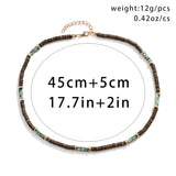 DAIIIBABYYY  -  Vintage Irregular Brown Wooden Bead String Choker Trend Pattern Square Stone Collar Necklace Men's Casual Party Jewelry