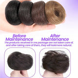 Daiiibabyyy  2PCS Messy Human Hair Bun Chignon With Elastic Rubber Band Stretchy 100% Human Hair Scrunchies Hair Bun Donut Elegant Ponytail