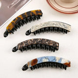 Daiiibabyyy  1/4pcs Acetate glass banana clip, ponytail hair clip, vertical clip, women's back of the head, hair clip, hair accessory