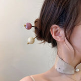 Daiiibabyyy  Modern Chinese Style Round Ball Metal Hairpin Fresh Advanced Sense Headwear Simplicity Alloy Hair Clip Headdress Stick