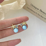 Daiiibabyyy  Cute Small Starfish Jellyfish Asymmetric Stud Earrings For Women Metal Enamel Shell Earrings Sweet Romance Jewelry Gifts