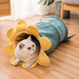 DAIIIBABYYY  -   Cats Tunnel Bed Pet Tunnel Collapsible Vegetable Shaped Kitten Games Toys Nest Soft Corduroy Puss Sleeping Supplies
