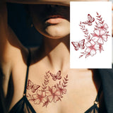 Daiiibabyyy  1 Sheet Butterfly Flower Temporary Tattoo Stickers, Waterproof Fake Tattoos Last for 2-5 Days
