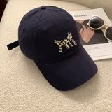 DAIIIBABYYY  -  New Spotted Cat Embroidered Baseball Cap Outdoor Versatile Soft Top Wide Brim Big Head Adjustable Sports Hat for Men and Women