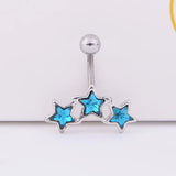 Daiiibabyyy Y2k Aesthetic Rhinestone Star Pentagram Navel Rings for Women Cool Sweet Sexy Charm Belly Button Ring Trend Piercing Jewelry New