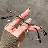 Daiiibabyyy  Fashionable Cat Eye Reading Glasses for Men and Women, High-definition Anti Blue Light Presbyopia Glasses, 0 To+400