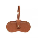 DAIIIBABYYY  -  Litchi Leather Glasses Storage Bag Hanging PU Leather Sunglasses Reading Glasses Box Pressure Resistant Portable Eyewear Holder