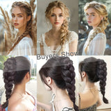 Daiiibabyyy  Synthetic Claw Clip On Braid Ponytail Hair Extensions Heat Resistant Long Handmade Braided Pony Tail Hair Piece For Women Daily