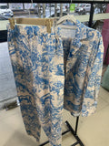 DAIIIBABYYY  -  Cheap Price Fashion Style Unique Printed Long-sleeved Lace-up Shirt High-waisted Wide-leg Pants Women's Suit