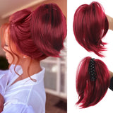 Daiiibabyyy  Synthetic Messy Bun Hair Piece Scrunchies for Women Straight Chignon Ponytail Clip in Hair Extensions Tousled Updo