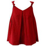 DAIIIBABYYY  -  Women's Solid Color Twisted V-neck Sleeveless Suspender Female Summer Off-shoulder Loose Casual Slim Temperament Camisole Tops