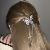 Daiiibabyyy  New Butterfly Rhinestone Tassel Hair Clips Luxury Personality Fashion Claw Clips New Style Hair Accessories Wholesale