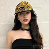 DAIIIBABYYY  -  American Niche Leopard Print Flat Edge Hip Hop Hat Men and Women Spring and Summer Street Y2k Personalized Sports Baseball Cap