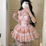 DAIIIBABYYY  -  White Sugar Girl Original Design Lolita Dress Chinese Style Hanging Neck Dress Summer