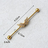 DAIIIBABYYY  -  1PC Industrial Piercing Barbells Jewelry Stainless Steel CZ Heart Ball Pearl Cartilage Helix Earring Body Piercing for Women Men