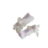 DAIIIBABYYY  -  Pink Fresh Plaid Rhinestone Bow Barrettes Sweet Cute a Pair of Hairclips All-Match Bangs a Pair of Hairclips Hair AccessoriesNew