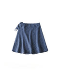 DAIIIBABYYY  -  Women's American Retro Elegant Floral One-piece Skirts Female Summer High Waist Slim Lace-up A-line Casual All-match Short Skirt