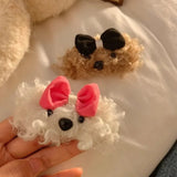 DAIIIBABYYY  -  Cute Plush Bow Dog Hair Clip Women's Winter bangs Side BB Clip Plush Hair Clip Children's Headwear Hair Accessories