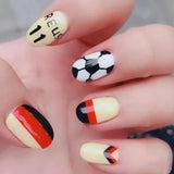 Daiiibabyyy  24PCS Sweet Cool Short Oval Press on Nails Leopard Cow Pattern French Metallic Silver Fake Nails for Spice Girls Simple Ins Nail