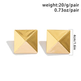 Daiiibabyyy IngeSight.Z Creative Gold Color 3D Geometric Stud Earrings for Women Men Vintage Wedding Party Jewelry 2023 Valentine Day Gift
