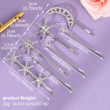 Daiiibabyyy  Sliver Star and Moon Hair Clip Exquisite Rhinestone Barrette For Women and Girls Holiday Party Hairpins Headpieces As Gifts
