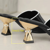 DAIIIBABYYY  -  Women's High Heeled Sandals Shoes Fashion Peep Toe Slip On Dress Shoes summer outdoor slides