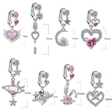 Daiiibabyyy Faux Fake Belly Star Moon Fake Belly Piercing Heart Zircon Clip On Umbilical Navel Non-Piercing Jewelry Earring Clip