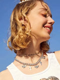 Daiiibabyyy Punk Stainless Steel Cross Choker Necklace for Women Girls Hiphop Gothic Cross Collar Necklace Rock Fashion Jewelry Gifts