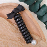 DAIIIBABYYY  -  2pcs Bow Elastic Rubber Bands for Women Girls Telephone Wire Hair Ties Loop Spiral Coil Hairbands Ponytail Holder Accessories