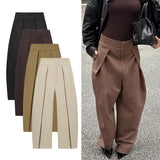 Daiiibabyyy  Tidalyf Pants Women's Spring New Fashion High Waist Pants Chic Youth Office Pants Street Elegant Holiday Spring Pantss