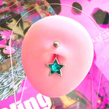 Daiiibabyyy  Y2K Jewelry Blue Crystal Star Navel Nail Sexy Aesthetic Fashion Punk Navel Ring Body Piercing Korean Cool Belly Button Rings