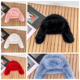 Daiiibabyyy  Lamb Fur Cap Solid Color Men Women Pilot Hat Anti-cold Warmer Faux Fur Pilot Cap Adjustable Soft Ear Protection Hat Daily
