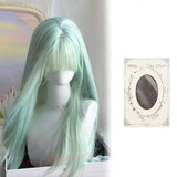 Daiiibabyyy  Long Straight Wig With Bangs Synthetic Wigs For Women Heat Resistant Fiber Synthetic Hair Lolita Cosplay Wigs party Daily Use
