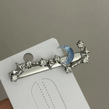 Daiiibabyyy  Y2g Blue Silver Alloy Barrettes Simple Girl Five-Pointed Star Metal Duckbill Clip Bang Clip Side Clip Hair Accessories New