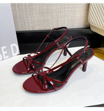 Daiiibabyyy  French Heel Sandals Women Summer Fashion Slim Strap Handmade High Heel Open Toe Dress Shoes New Arrival